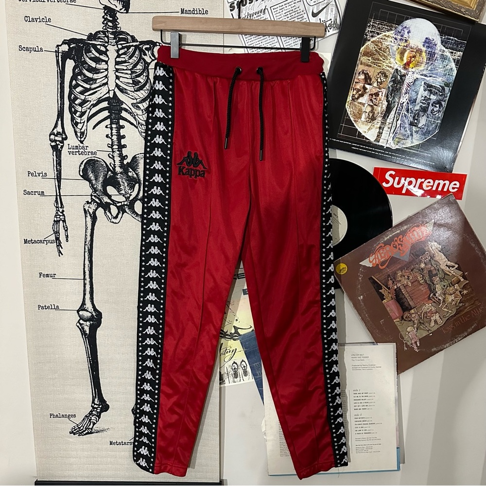 red kappa pants